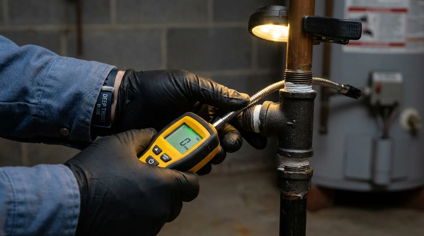 Gas leak detection with electronic sniffer by Johns Plumbing LLC in Horsham