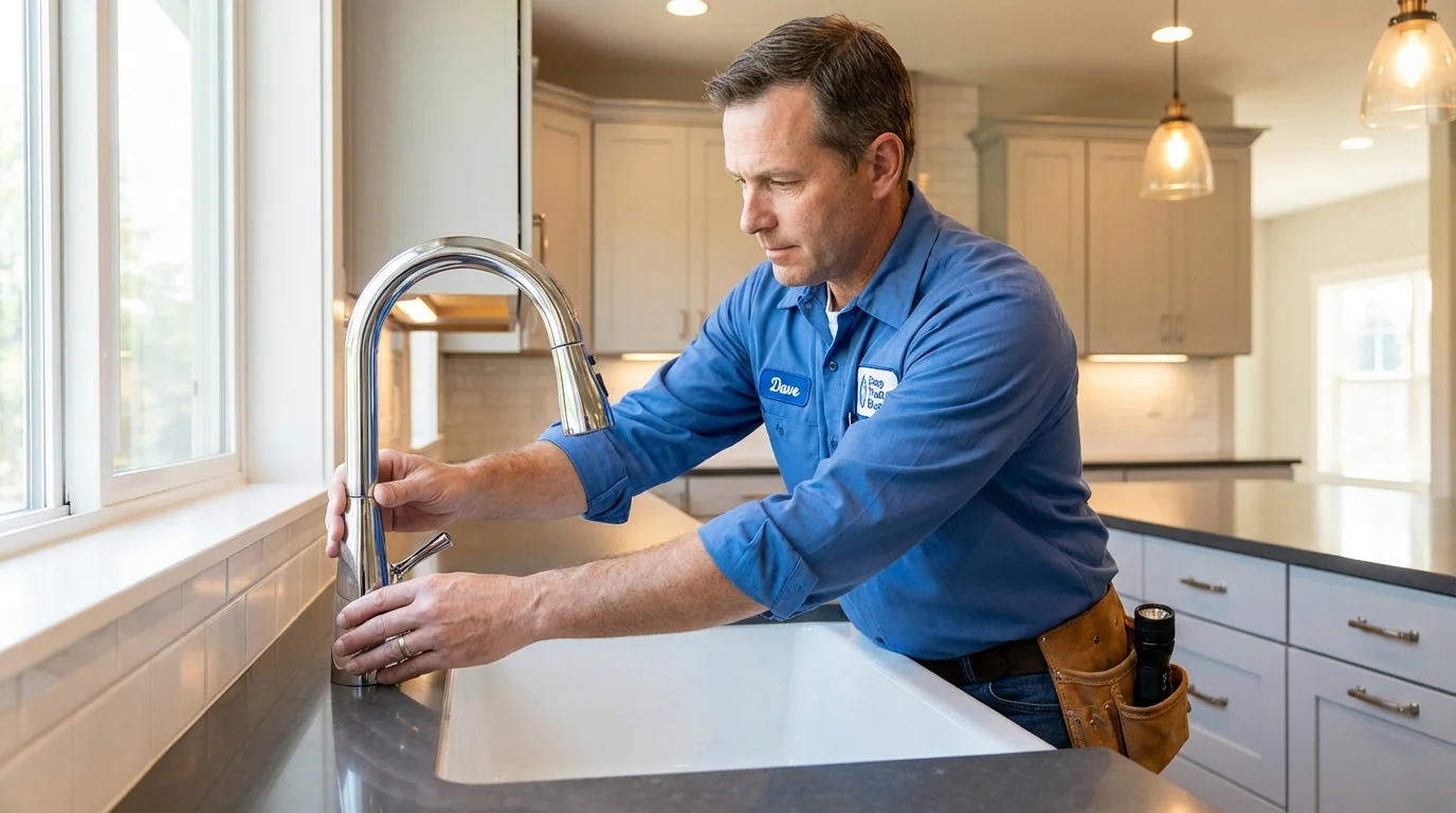 Kitchen faucet installation by Johns Plumbing LLC in Horsham