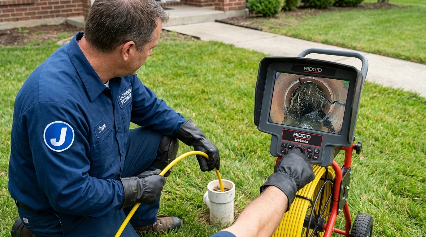 Sewer camera inspection being performed by Johns Plumbing LLC in Horsham